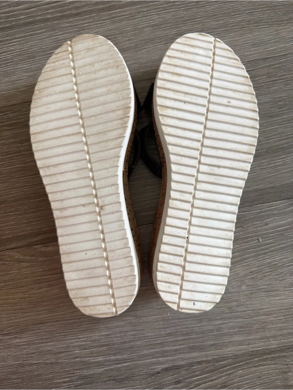 Steve Madden Black Double-Strap Cork Platform Slides